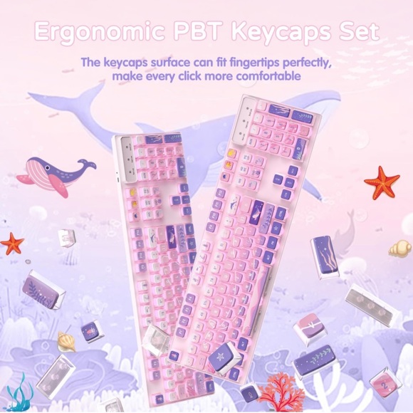 120 Key PBT Pudding Dreamy Sea Keycap Set ASA Profile - Picture 6 of 7